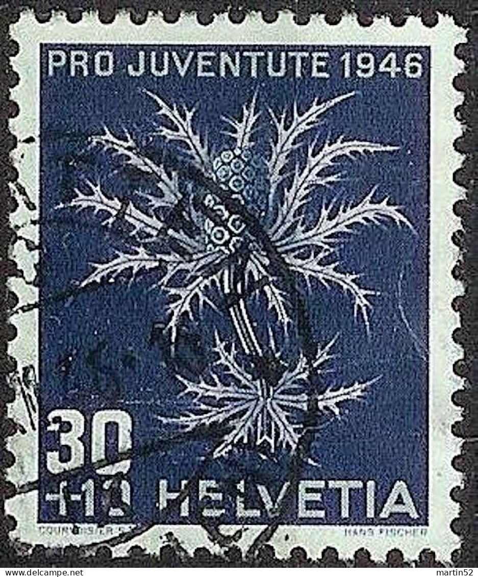 Schweiz Pro Juventute 1946: Chardon Zu WI 120 Mi 478 Yv 436 Mit Stempel ALTSTÄTTEN ?.XII.46 (ST.GALLEN) (Zu CHF 12.00) - Gebraucht