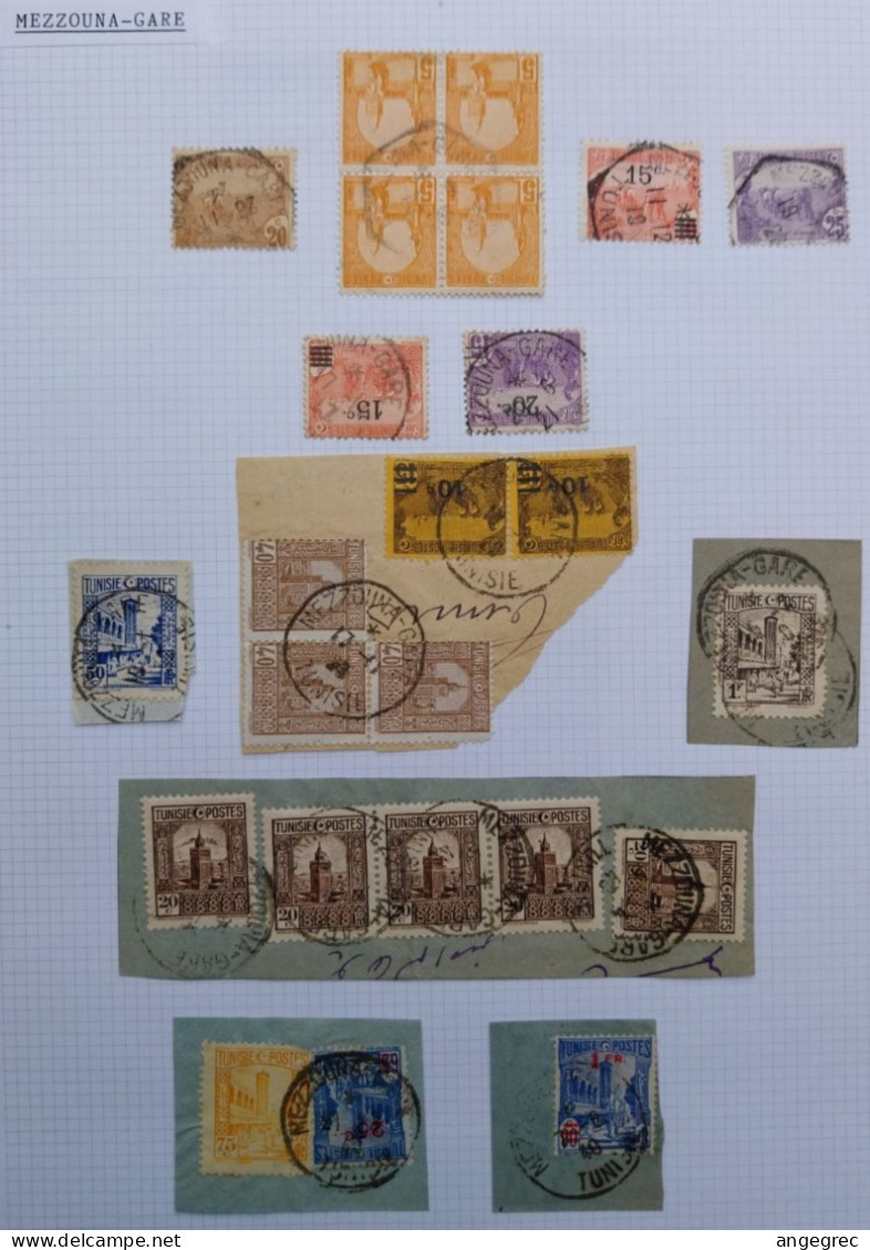 Tunisie Lot Timbre Oblitération Choisies Mezzouna Gare, Dont Fragment  à Voir - Used Stamps