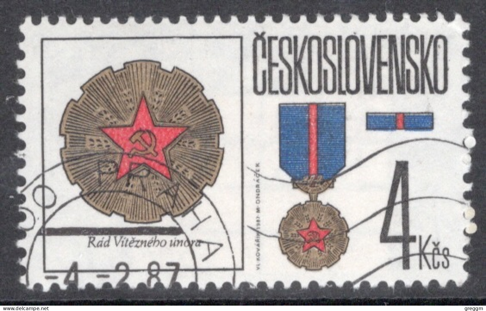 Czechoslovakia 1987 Single Stamp To Celebrate State Orders And Medals In Fine Used - Oblitérés