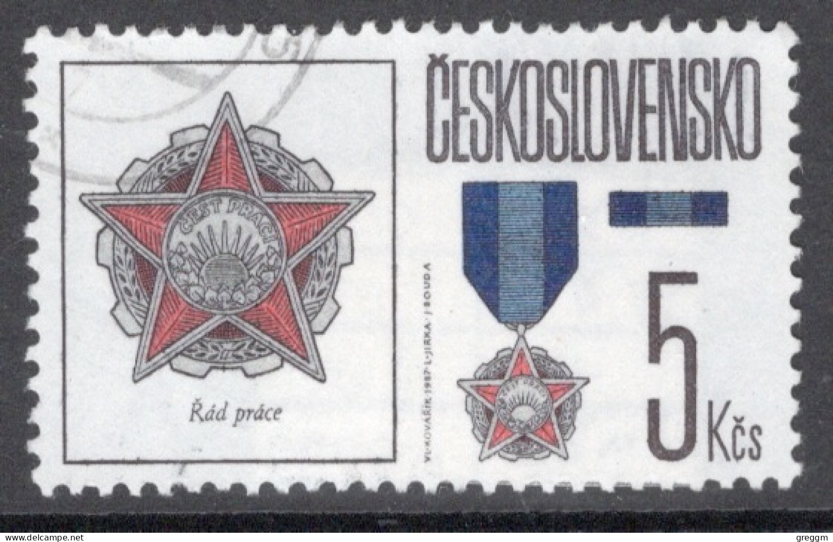 Czechoslovakia 1987 Single Stamp To Celebrate State Orders And Medals In Fine Used - Usati