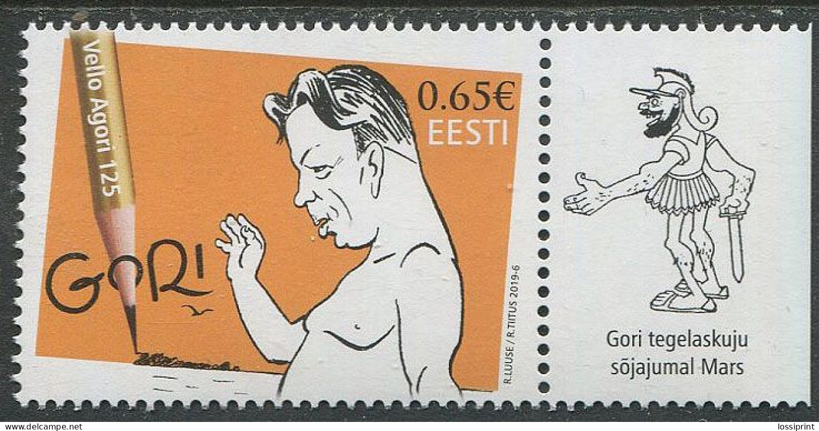 Estonia:Unused Stamp Vello Aguri 125 Years From Birth, GORI, 2019, MNH - Estonia