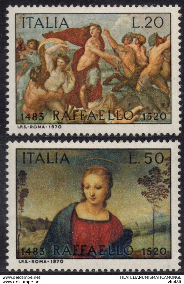 1970 - ITALIA REPUBBLICA - ANNIVERSARIO MORTE DI RAFFAELLO SANZIO - SERIE  COMPLETA  DI 2 VALORI  - NUOVO - 1961-70: Ungebraucht