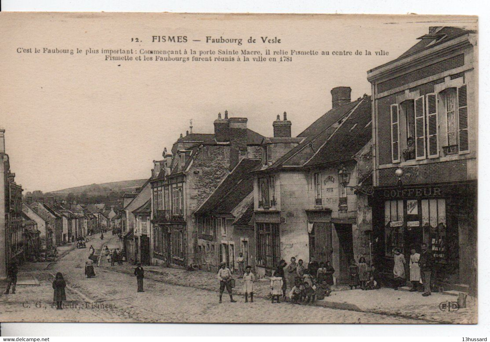 Carte Postale Ancienne Fismes - Faubourg De Vesle - Fismes