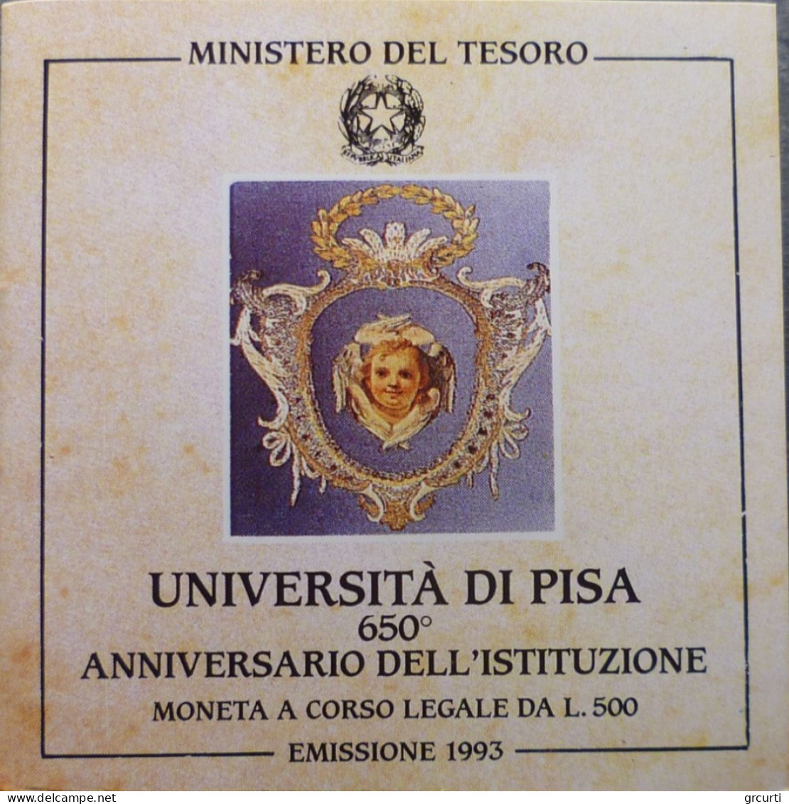Italia - 500 Lire 1993 - 650° Università Di Pisa - 1° Emissione - Gig# 459P - KM# 158 - 500 Lire