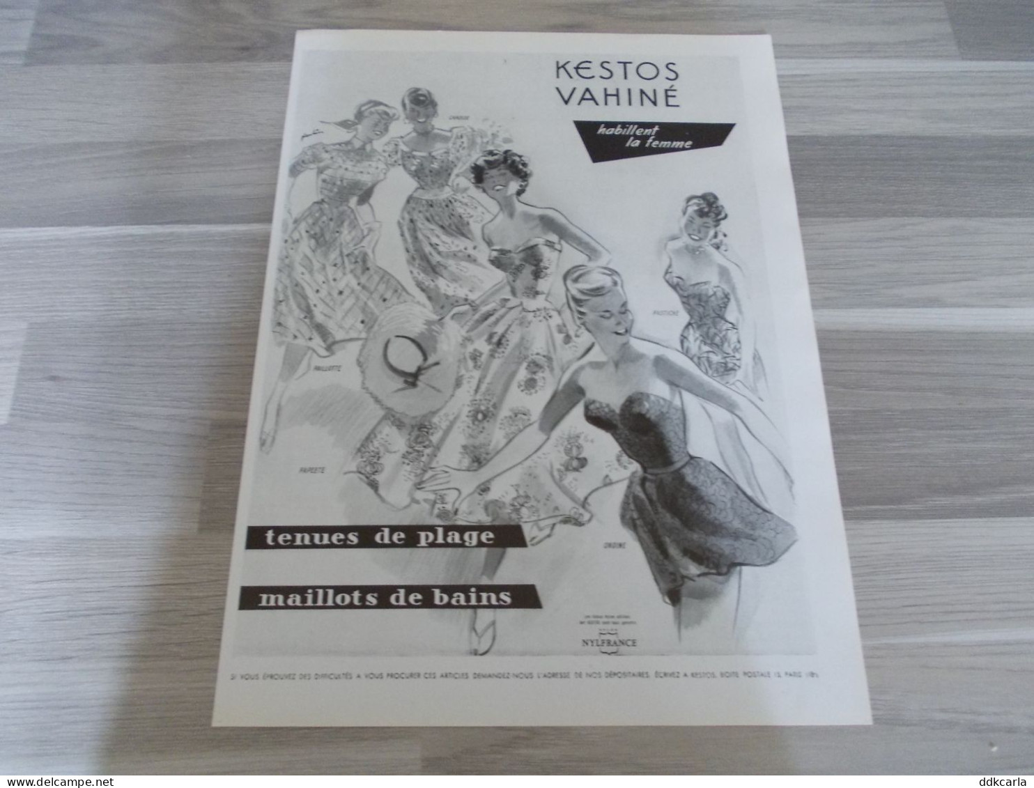 Reclame Advertentie Uit Oud Tijdschrift 1954 - Kestos - Vahiné - Tenues De Plage / Maillots De Bains - Advertising