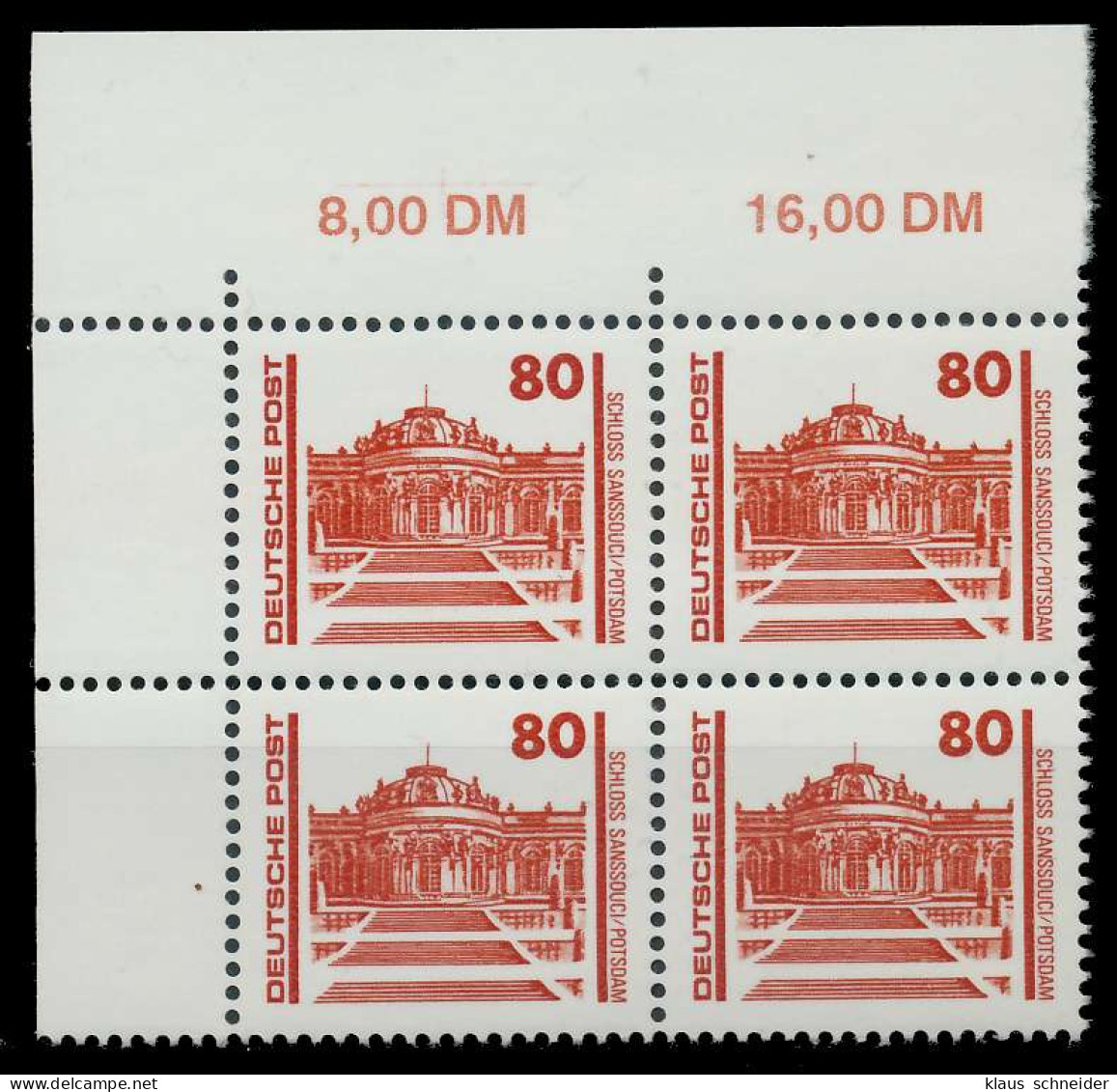 DDR DS BAUWERKE DENKMÄLER Nr 3349 Postfrisch VIERERBLOC X025F72 - Nuovi