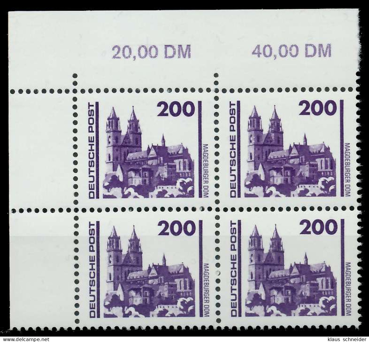 DDR DS BAUWERKE DENKMÄLER Nr 3351 Postfrisch VIERERBLOC X0260F6 - Nuovi