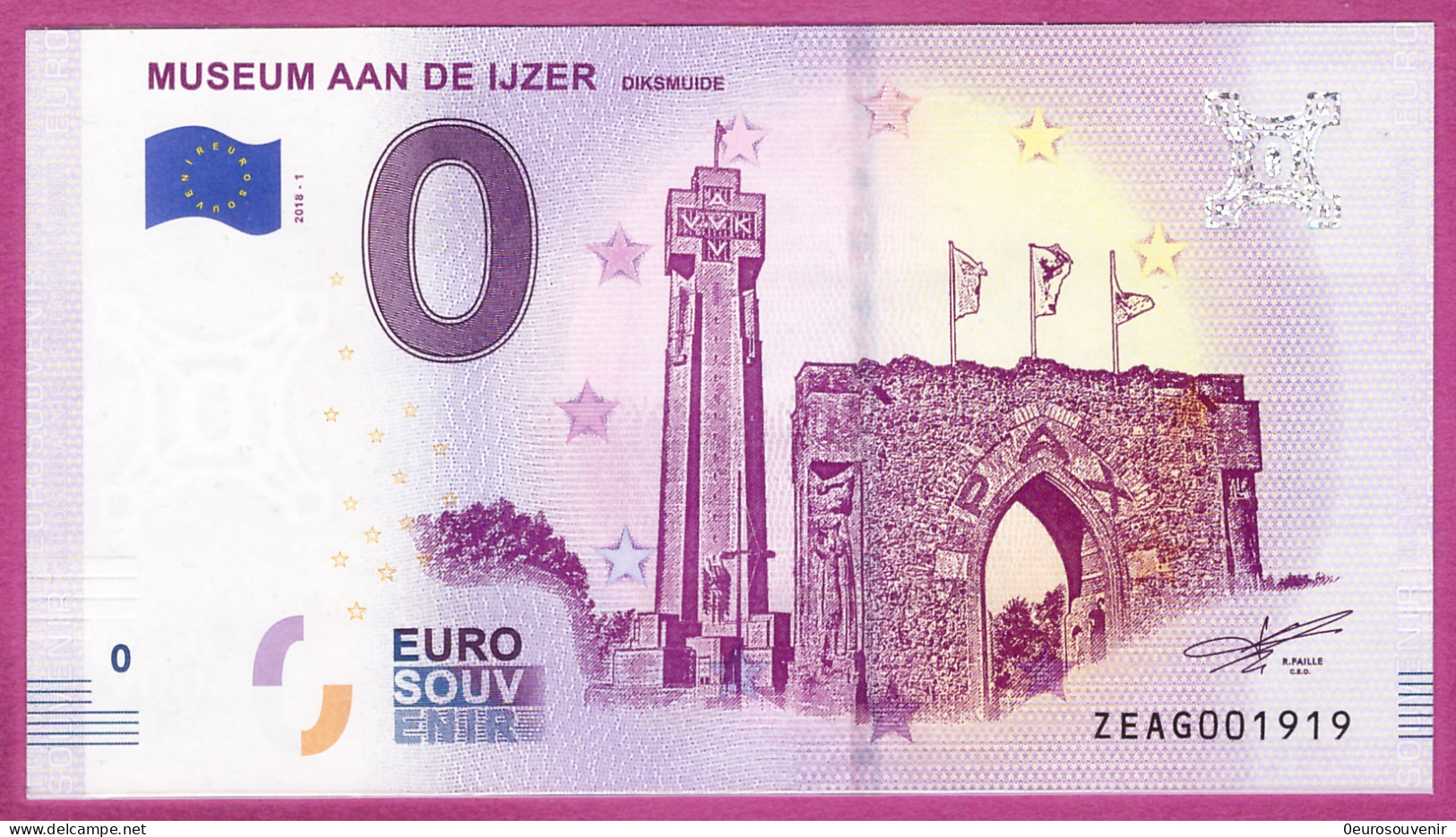 0-Euro ZEAG 2018-1 MUSEUM AAN DE IJZER - DIKSMUIDE - Privéproeven