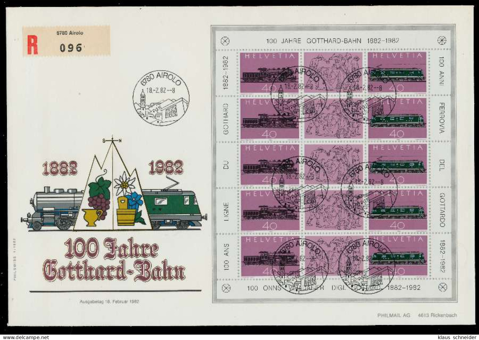 SCHWEIZ BLOCK KLEINBOGEN 1980-1989 Nr 1214-1215 X02639A - Bloques & Hojas