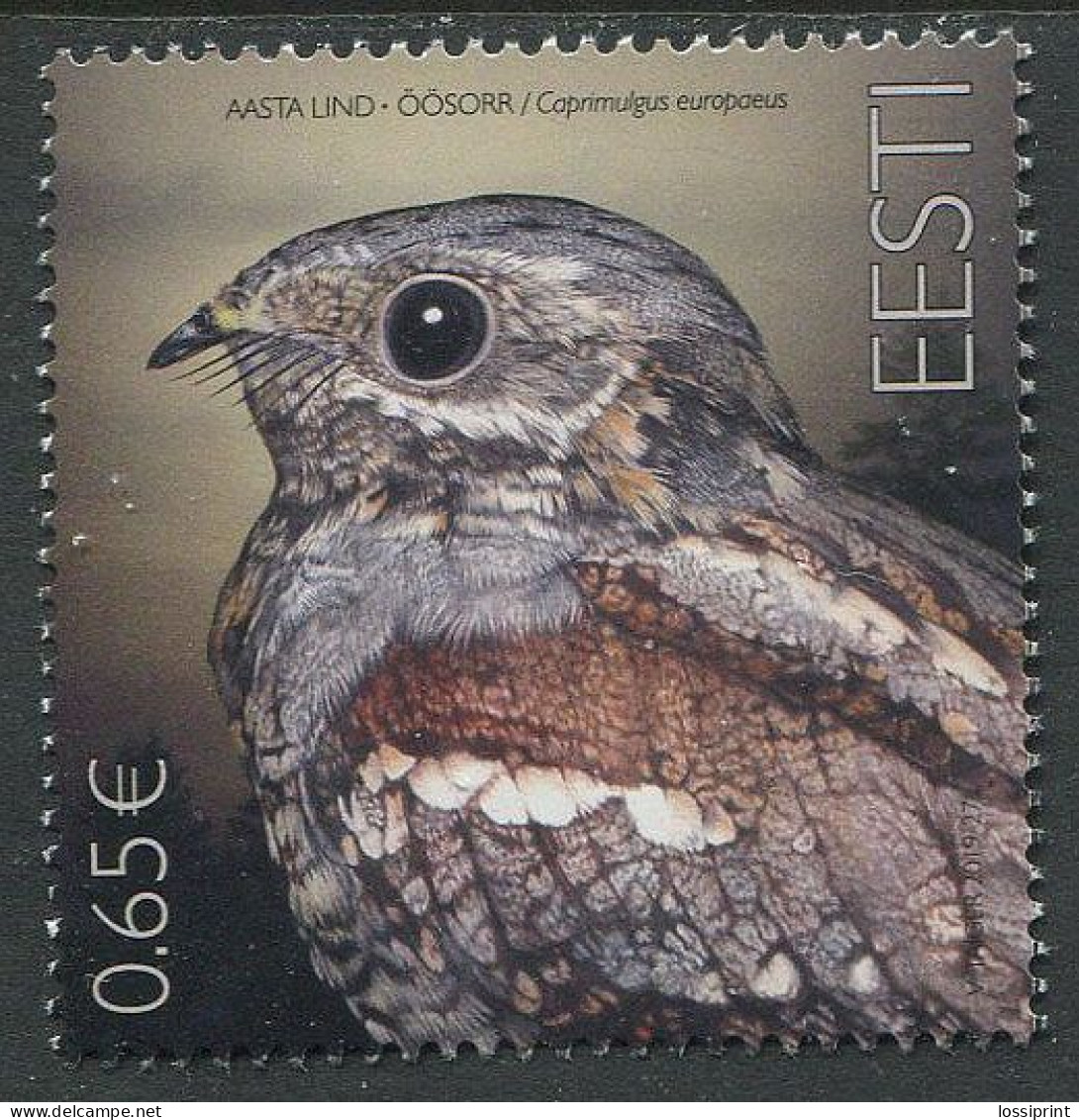 Estonia:Unused Stamp Bird Of The Year 2019, Night Owl, Caprimulgus Europaeus, MNH - Estonie