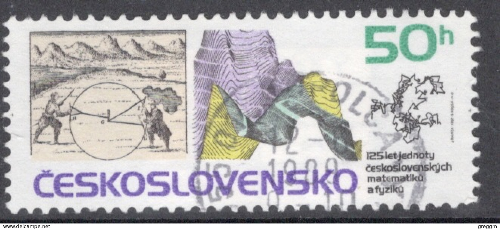 Czechoslovakia 1987 Single Stamp For The 125th Anniversary Of Union Of Czech Mathematicians And Physicists In Fine Used - Usados