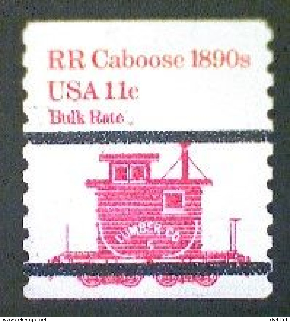 United States, Scott #1905a, Used(o), 1984 Coil, Transportation Series: Caboose Of 1890s, 11¢, Red - Gebraucht