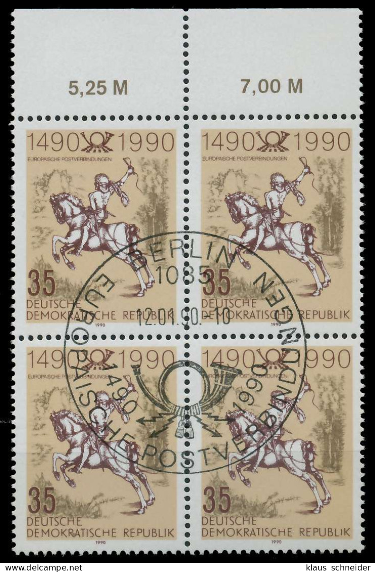 DDR 1990 Nr 3299 ESST Zentrisch Gestempelt VIERERBLOCK ORA X02C9FA - Used Stamps
