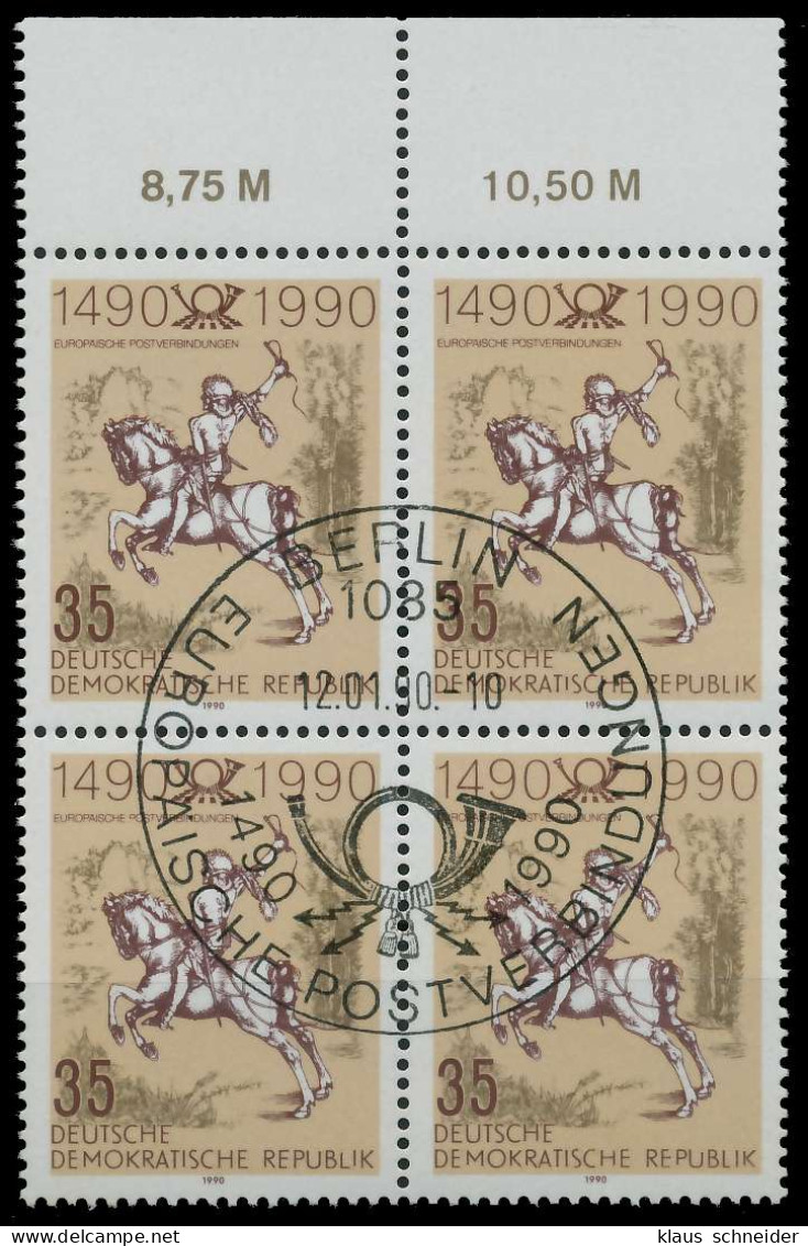DDR 1990 Nr 3299 ESST Zentrisch Gestempelt VIERERBLOCK ORA X02CA02 - Used Stamps