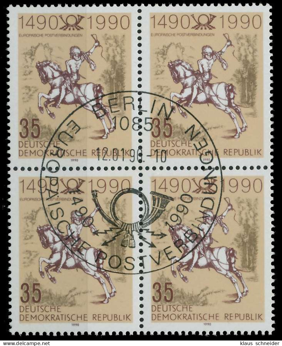 DDR 1990 Nr 3299 ESST Zentrisch Gestempelt VIERERBLOCK X02CA0E - Used Stamps