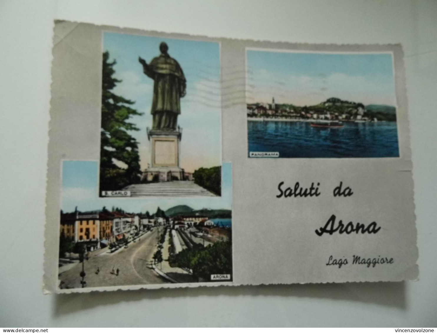 Cartolina Viaggiata "Saluti Da ARONA " Vedutine  1957 - Novara