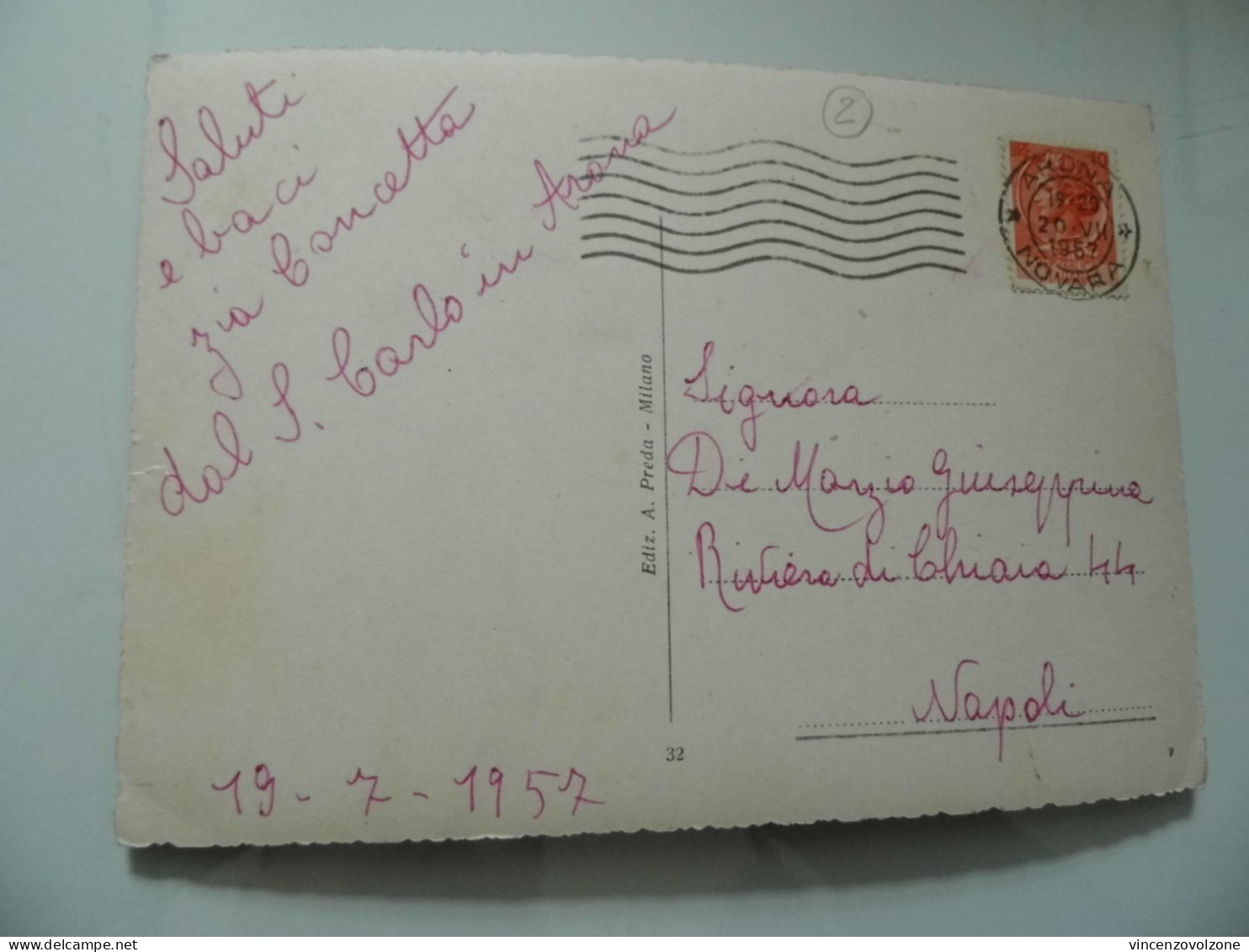 Cartolina Viaggiata "Saluti Da ARONA " Vedutine  1957 - Novara