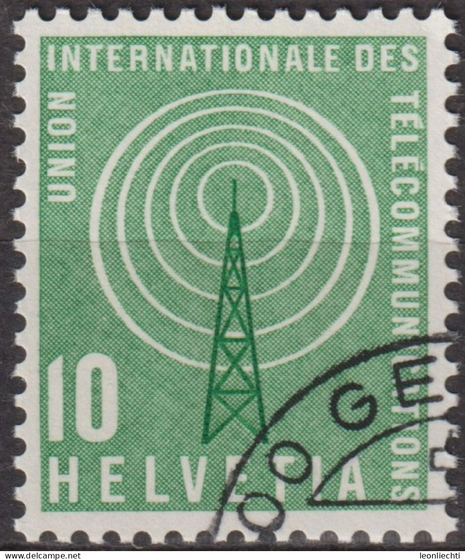 1958 CH / Dienstmarke UIT ° Mi:CH-UIT 2, Yt:CH S394, Zum:CH-UIT 2, 100 Jahre Internationale Fernmeldeunion - Service