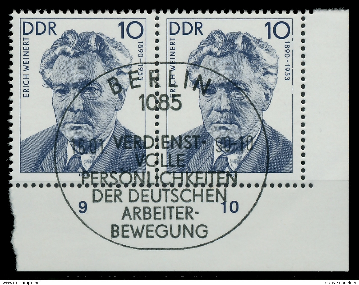 DDR 1990 Nr 3301 ESST Zentrisch Gestempelt WAAGR PAAR ECKE-U X034D32 - Used Stamps