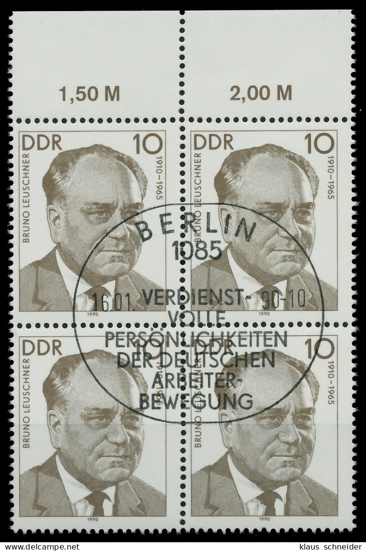 DDR 1990 Nr 3301 ESST Zentrisch Gestempelt VIERERBLOCK ORA X034D4A - Used Stamps