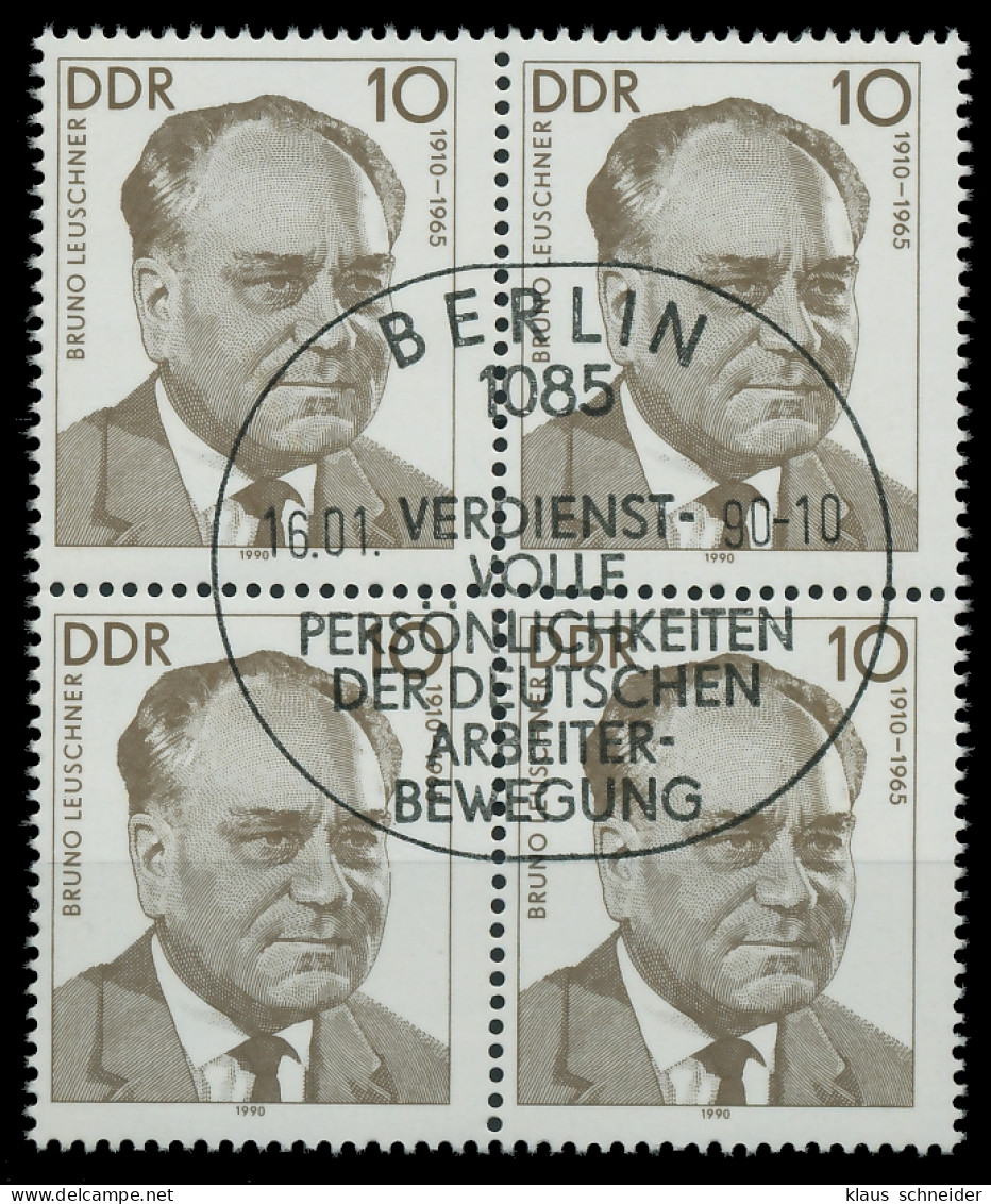 DDR 1990 Nr 3301 ESST Zentrisch Gestempelt VIERERBLOCK X034D52 - Used Stamps