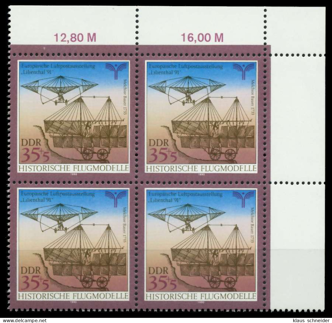 DDR 1990 Nr 3312 Postfrisch VIERERBLOCK ECKE-ORE X034EDA - Unused Stamps