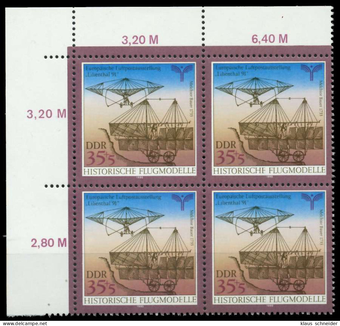 DDR 1990 Nr 3312 Postfrisch VIERERBLOCK ECKE-OLI X034EE6 - Unused Stamps