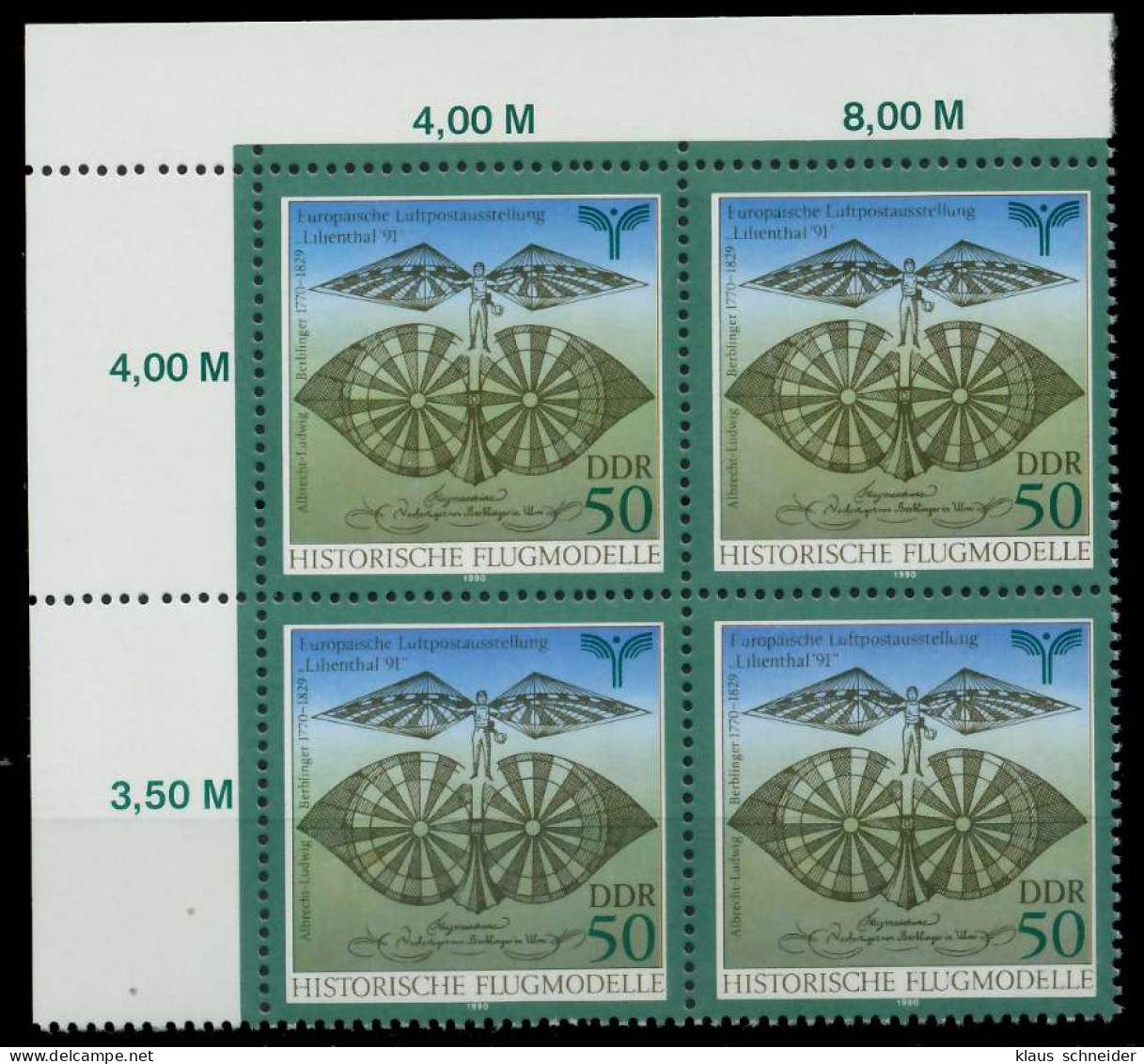 DDR 1990 Nr 3313 Postfrisch VIERERBLOCK ECKE-OLI X034F02 - Unused Stamps