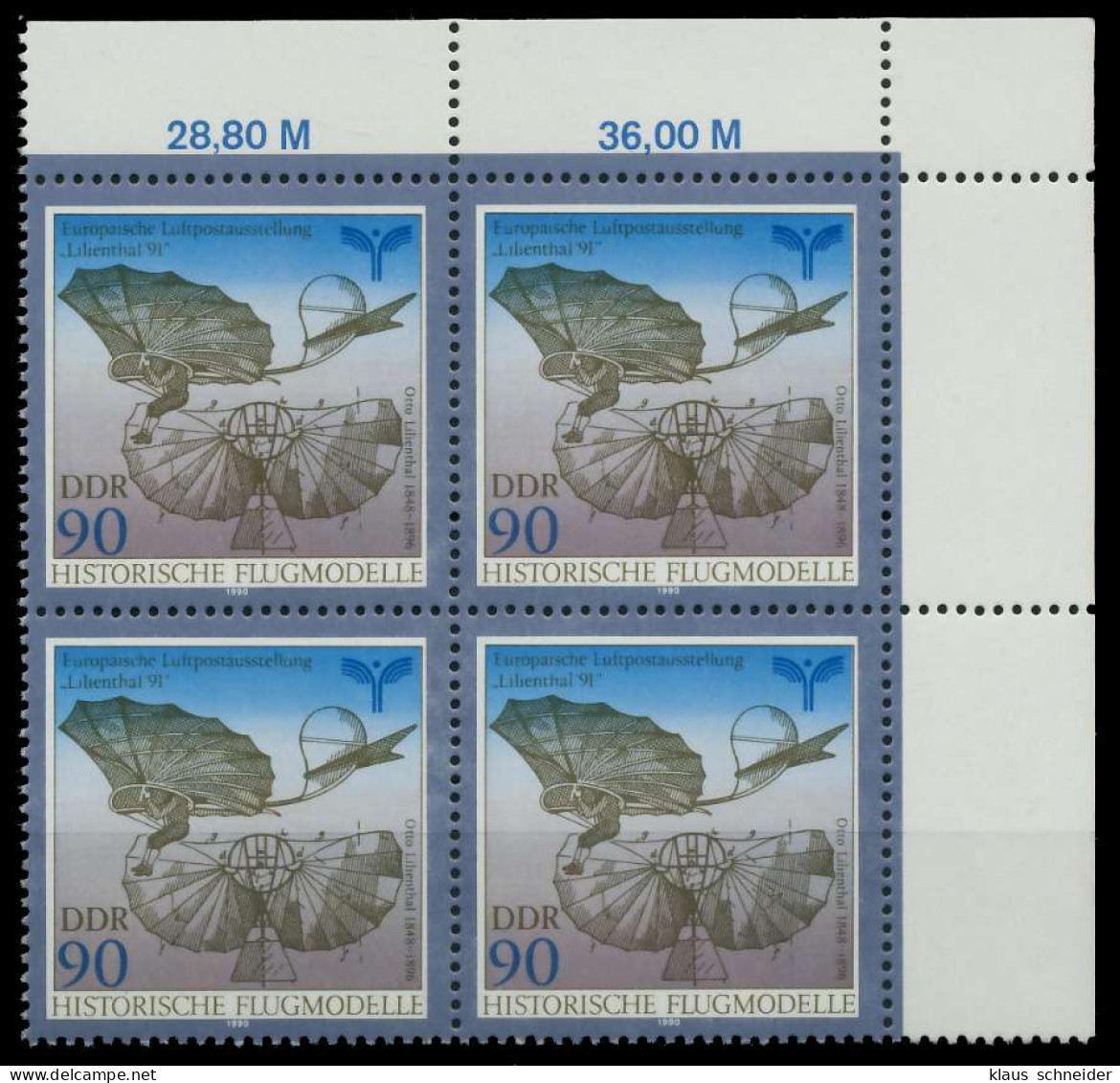 DDR 1990 Nr 3314 Postfrisch VIERERBLOCK ECKE-ORE X034F76 - Unused Stamps