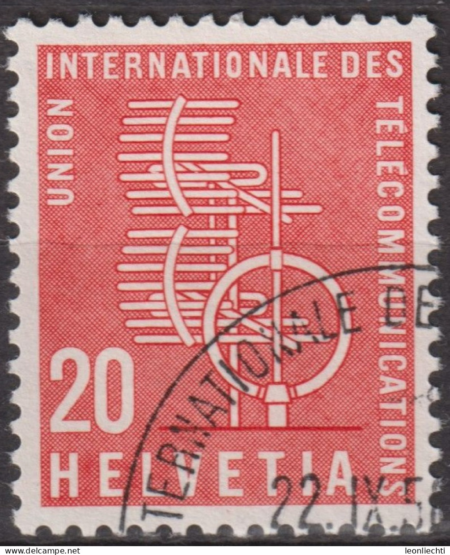 1958 CH / Dienstmarke UIT ° Mi:CH-UIT 3, Yt:CH S395, Zum:CH-UIT 3, 100 Jahre Internationale Fernmeldeunion - Officials
