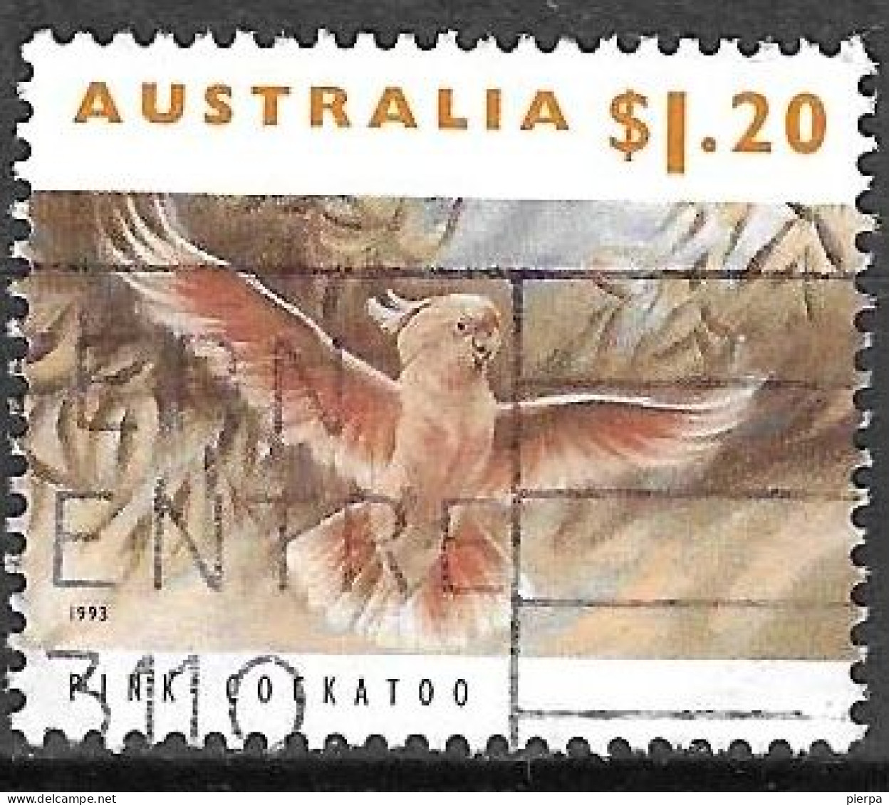 AUSTRALIA - 1993 - UCCELLI - CACATUA LEADBEATERI -1$20 -  COLORE DIVERSO -USATO ( YVERT 1325a - MICHEL 1367b) - Usati