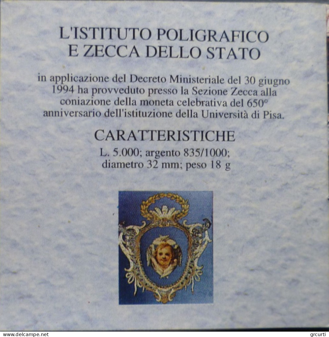 Italia - 5000 Lire 1993 - 650° Università Di Pisa - 2° Emissione - 5 000 Liras