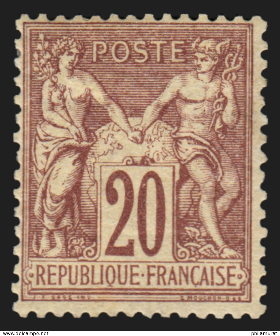 N°67, Sage 20c Brun-lilas, Type I, Neuf * Légère Trace De Charnière - TB - 1876-1878 Sage (Type I)