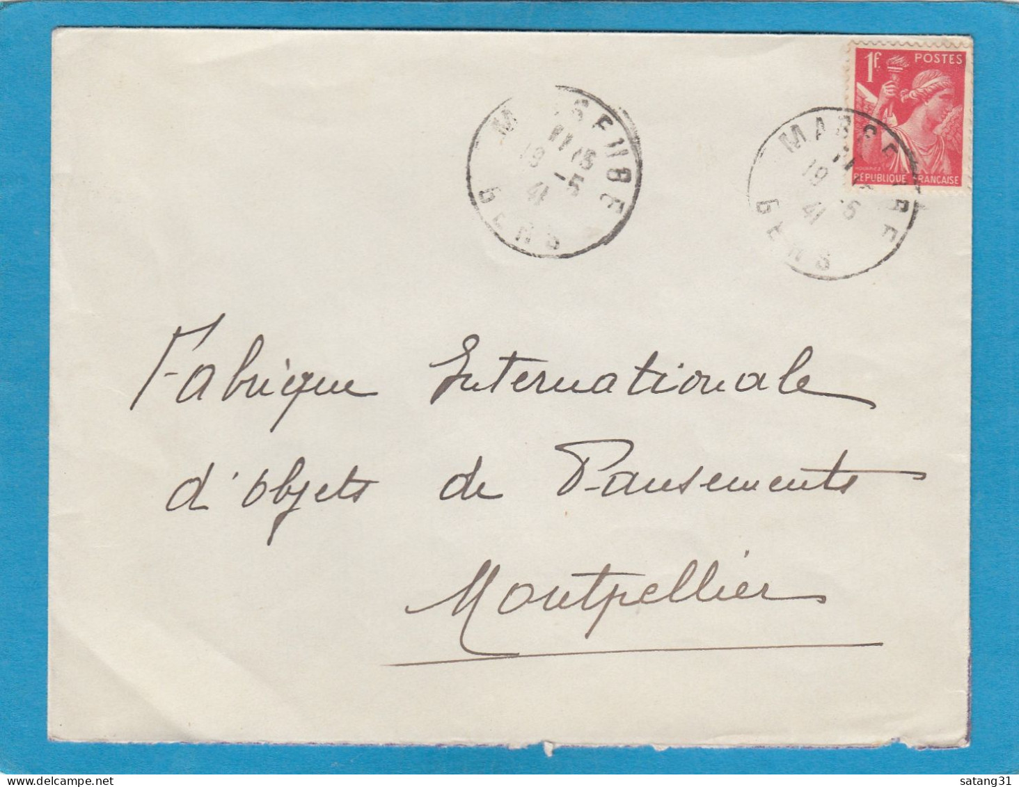 LETTRE D'UNE PHARMACIE A MASSEUBE POUR MONTPELLIER,1941. - Briefe U. Dokumente