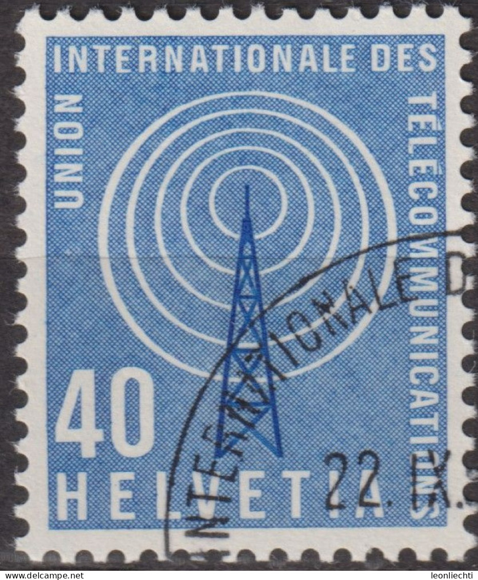 1958 CH / Dienstmarke UIT ° Mi:CH-UIT 4, Yt:CH S396, Zum:CH-UIT 4, 100 Jahre Internationale Fernmeldeunion - Oficial