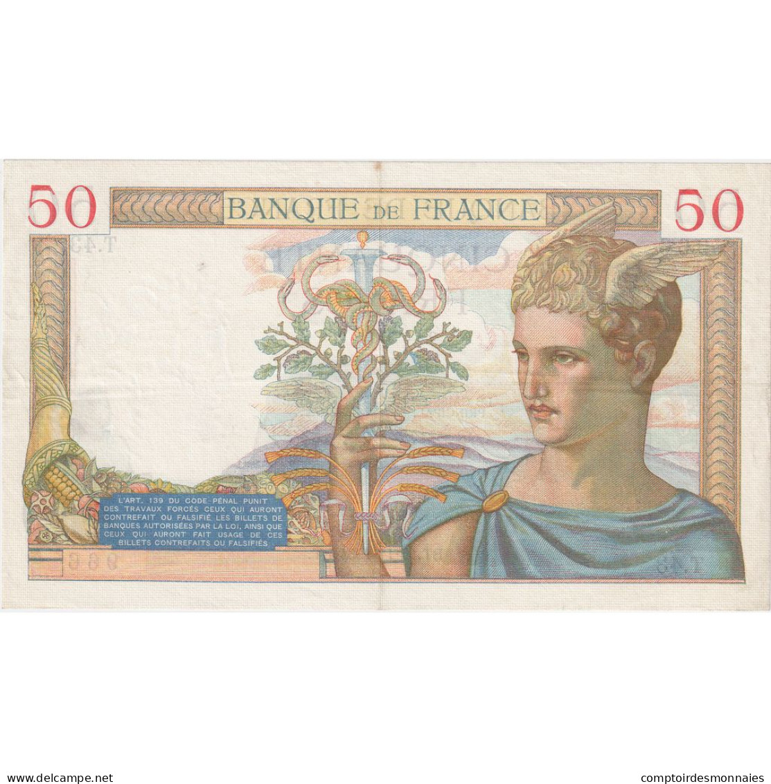 France, 50 Francs, 1934-11-15, T.43, SUP - 50 F 1934-1940 ''Cérès''