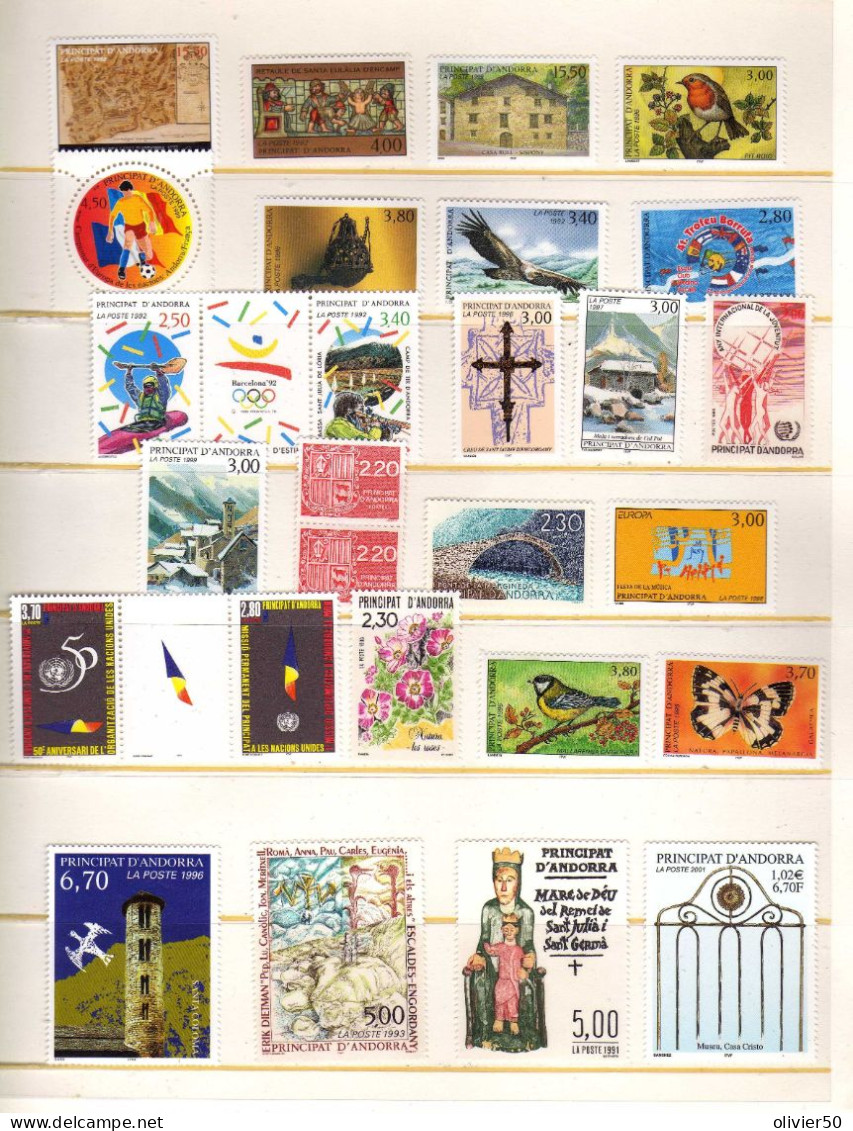 Andorre Francaise - Art - Faune - Evenements  - Neufs** - MNH - Unused Stamps