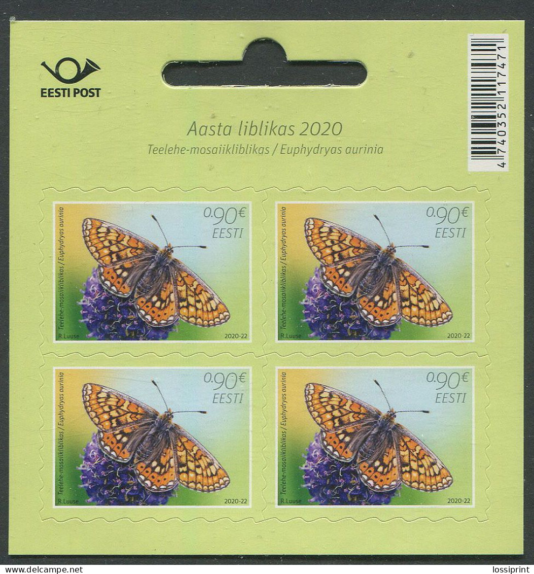 Estonia:Unused Sheet Butterfly Of The Year, Euphydryas Aurinia, 2020, MNH - Estonia