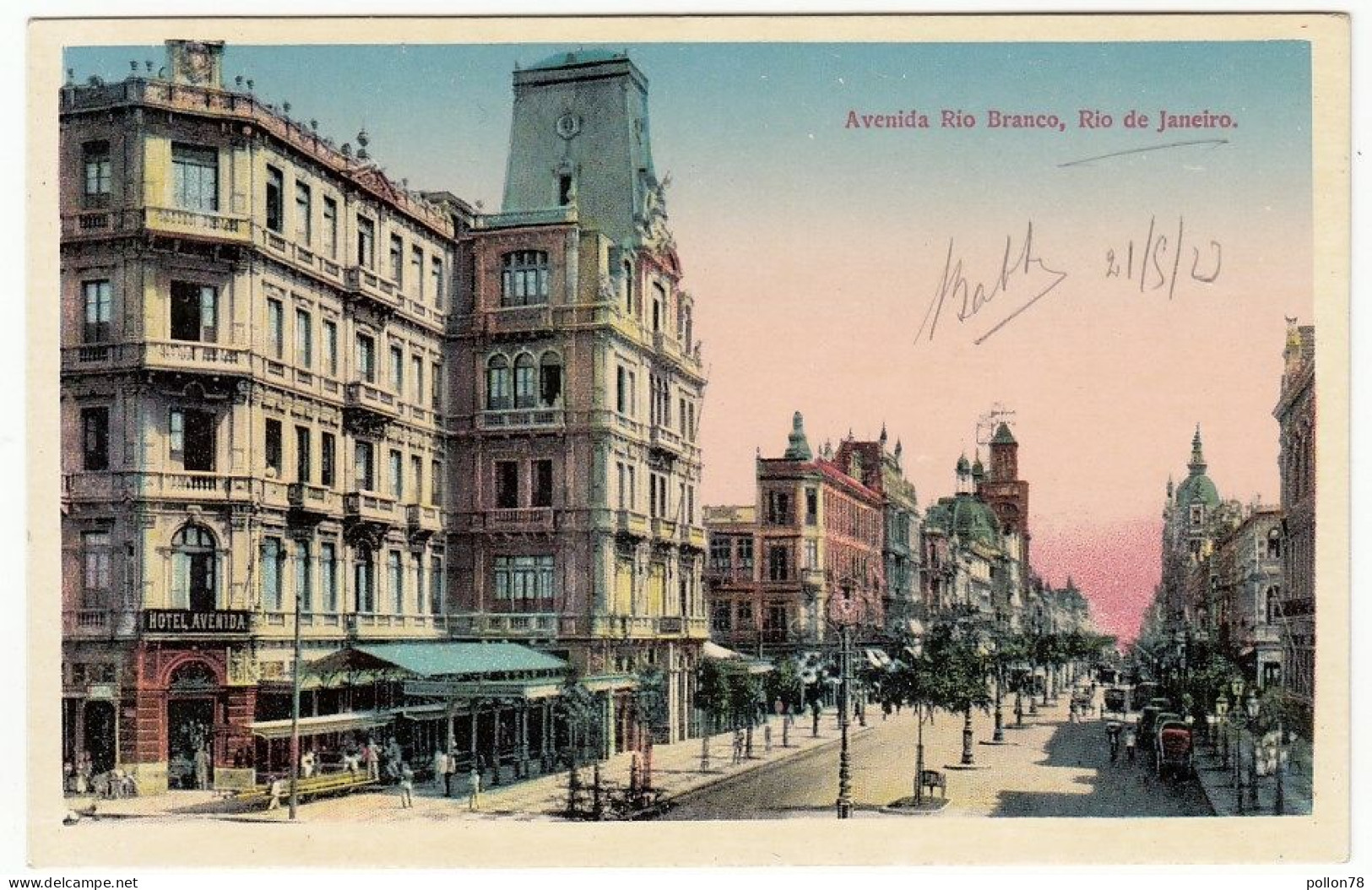 BRASILE - RIO DE JANEIRO - AVENIDA RIO BRANCO - 1923 - Vedi Retro - Formato Piccolo - Rio De Janeiro