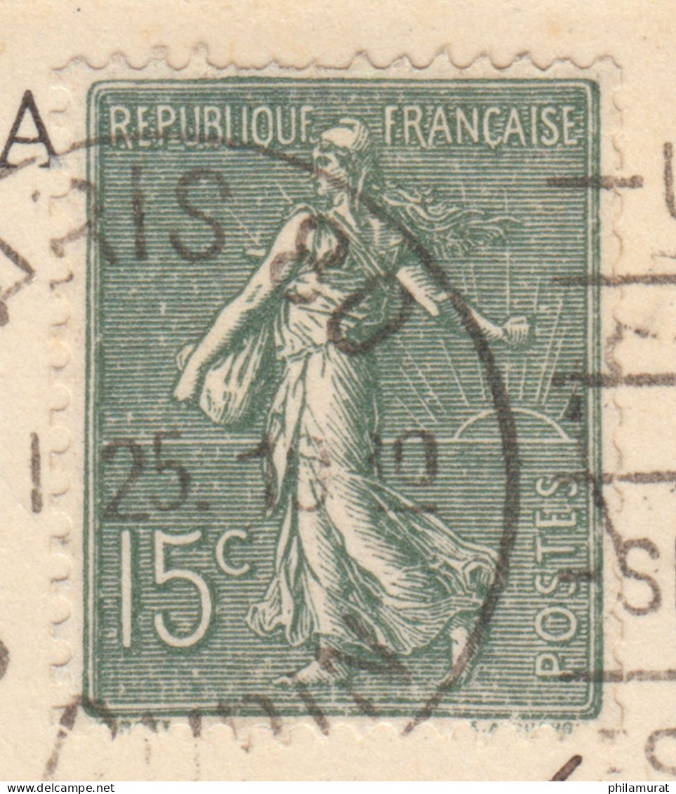 N°130f, Variété Type VI De Roulettes, Semeuse Lignée 15c Vert-gris - TB - Covers & Documents