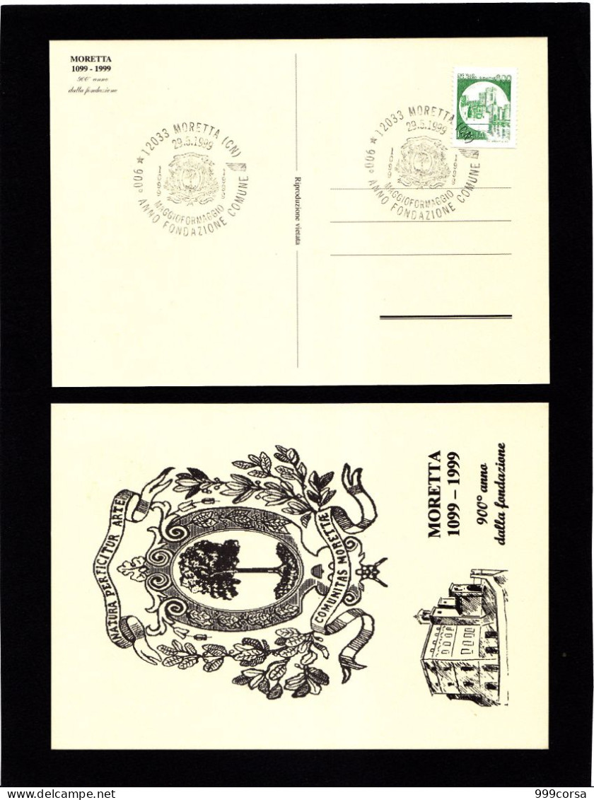 Stemmi, Moretta, Albero Di Gelso, Annullo Spec.29-5-1999, 900° Anno, Franc. Castelli Bobina 600 Lire (a)(1 Cart.fr/retro - Enveloppes