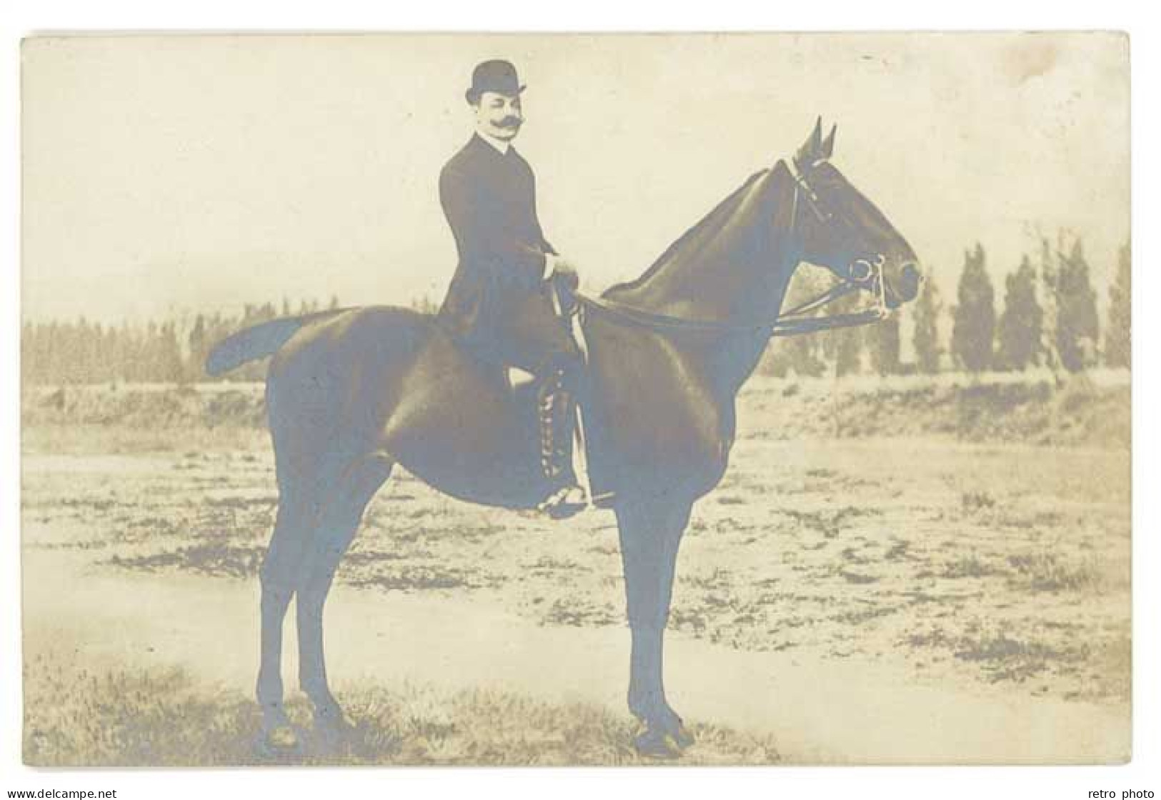 Cpa Carte-photo Homme à Cheval   ( AN ) - Chevaux