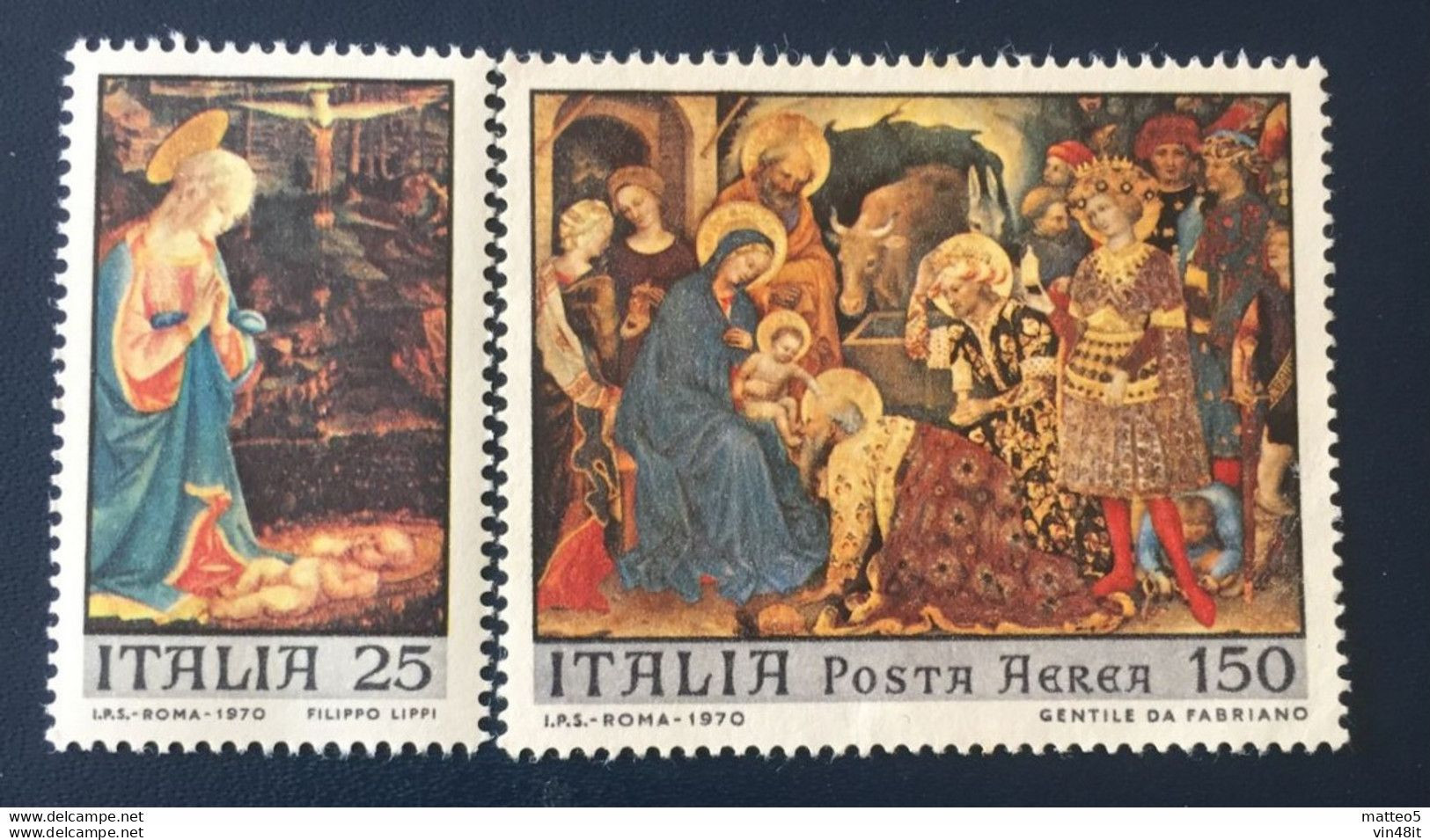 1970 - ITALIA REPUBBLICA - NATALE - POSTA AEREA -  SERIE COMPLETA  - 2 VALORI     - NUOVO - 1961-70: Nieuw/plakker