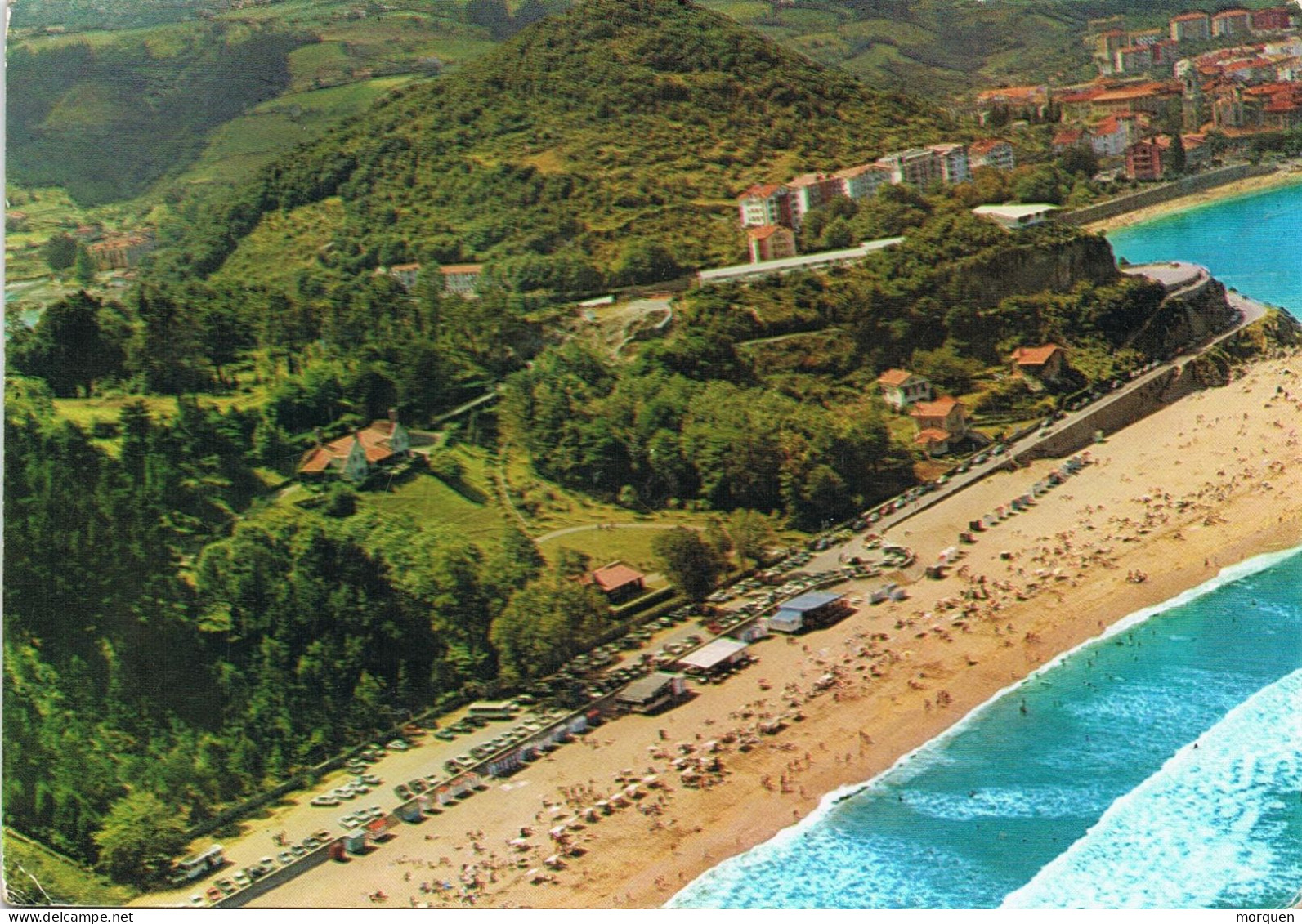 54818. Postal LEQUEITIO (Vizcaya) 1961. Vista Aerea De Playa De Lequeitio - Briefe U. Dokumente