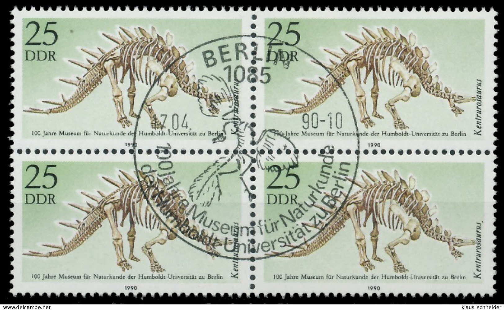 DDR 1990 Nr 3325 ESST VIERERBLOCK X04B37A - Used Stamps