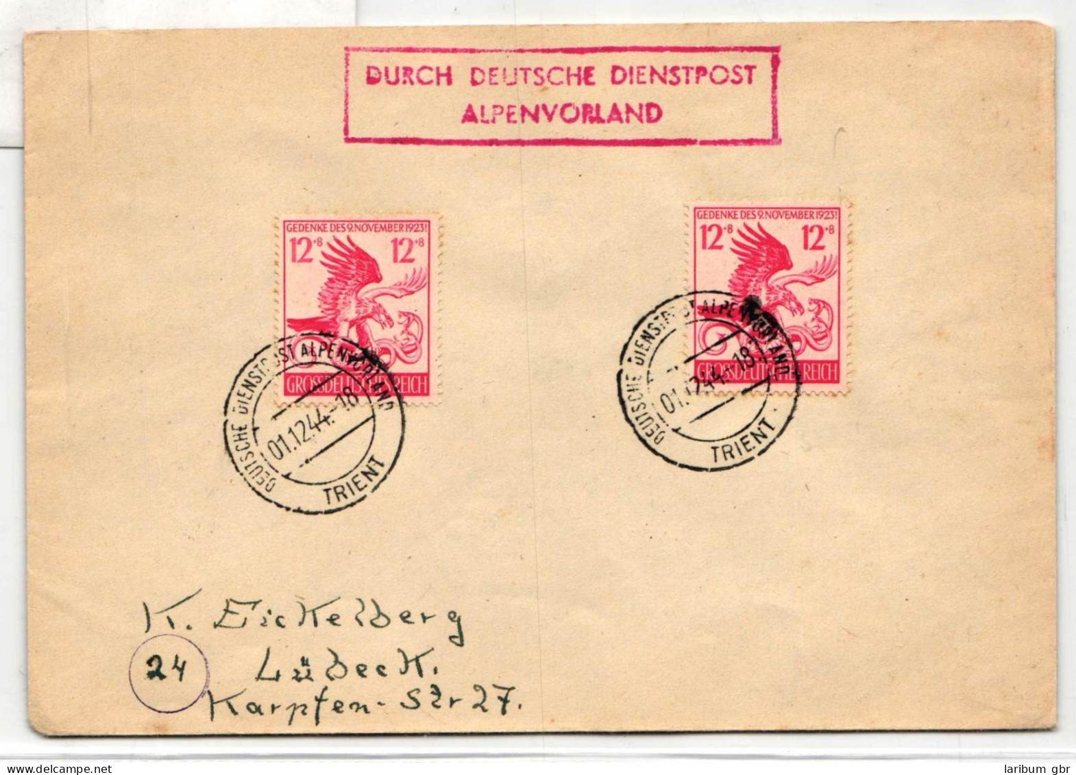 Deutsches Reich 906 Auf Brief Als Mehrfachfrankatur Dienstpost Alpen. #HM431 - Otros & Sin Clasificación