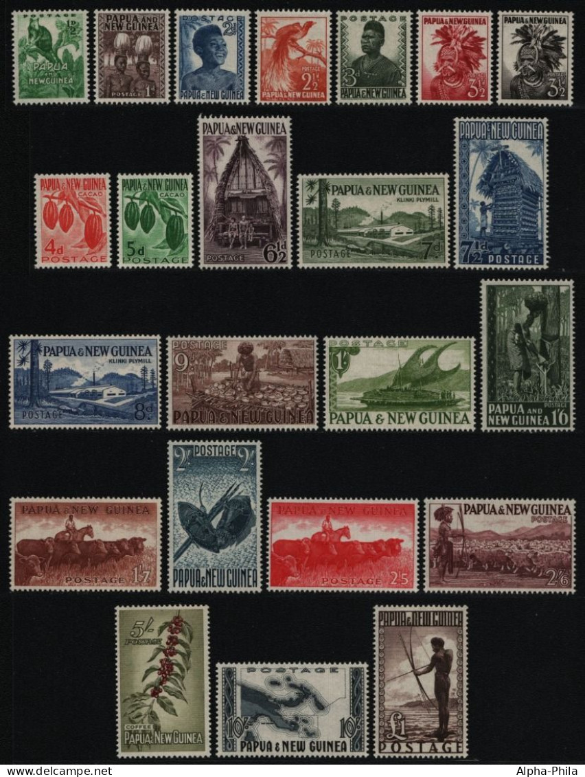 Papua-Neuguinea 1952-1960 - Mi-Nr. 1-23 * - MH - Freimarken / Definitives - Papouasie-Nouvelle-Guinée