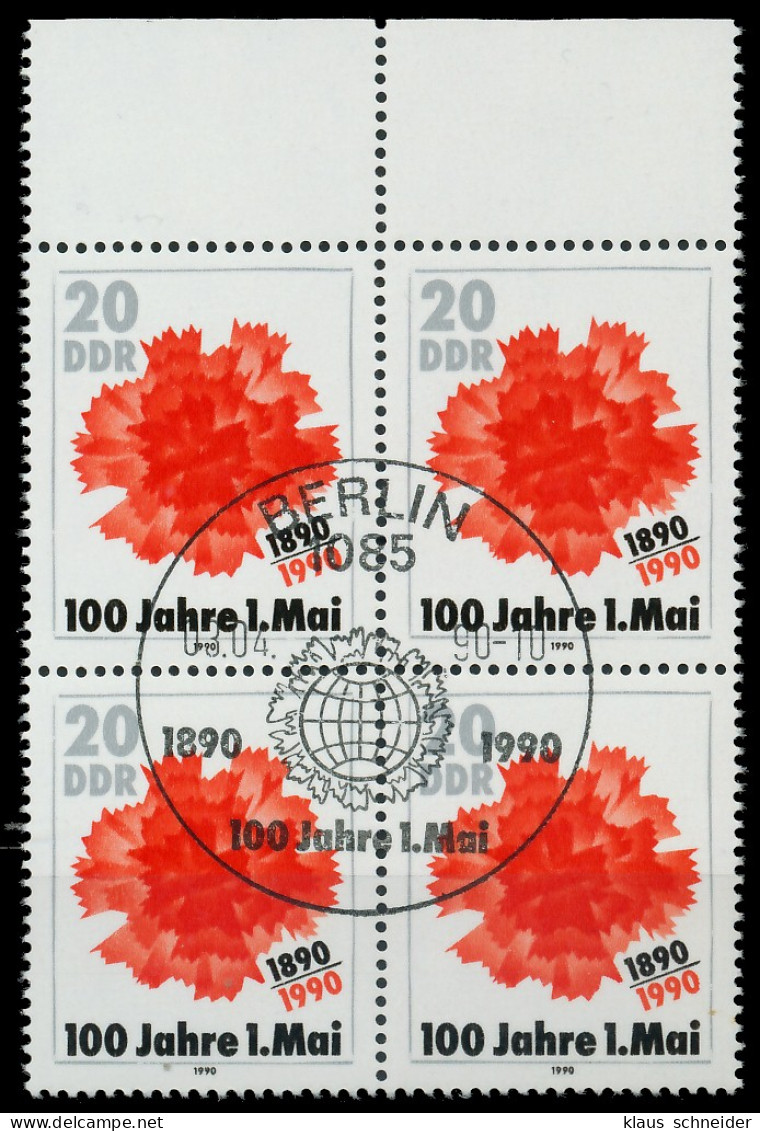 DDR 1990 Nr 3323 ESST Zentrisch Gestempelt VIERERBLOCK ORA X04B45E - Used Stamps