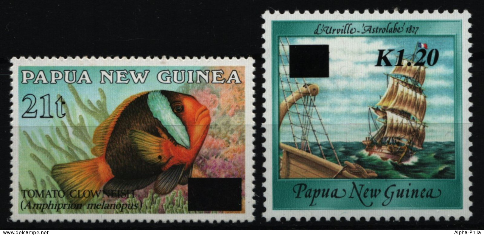 Papua-Neuguinea 1994 - Mi-Nr. 706-707 ** - MNH - Freimarken Mit Aufdruck - Papua New Guinea