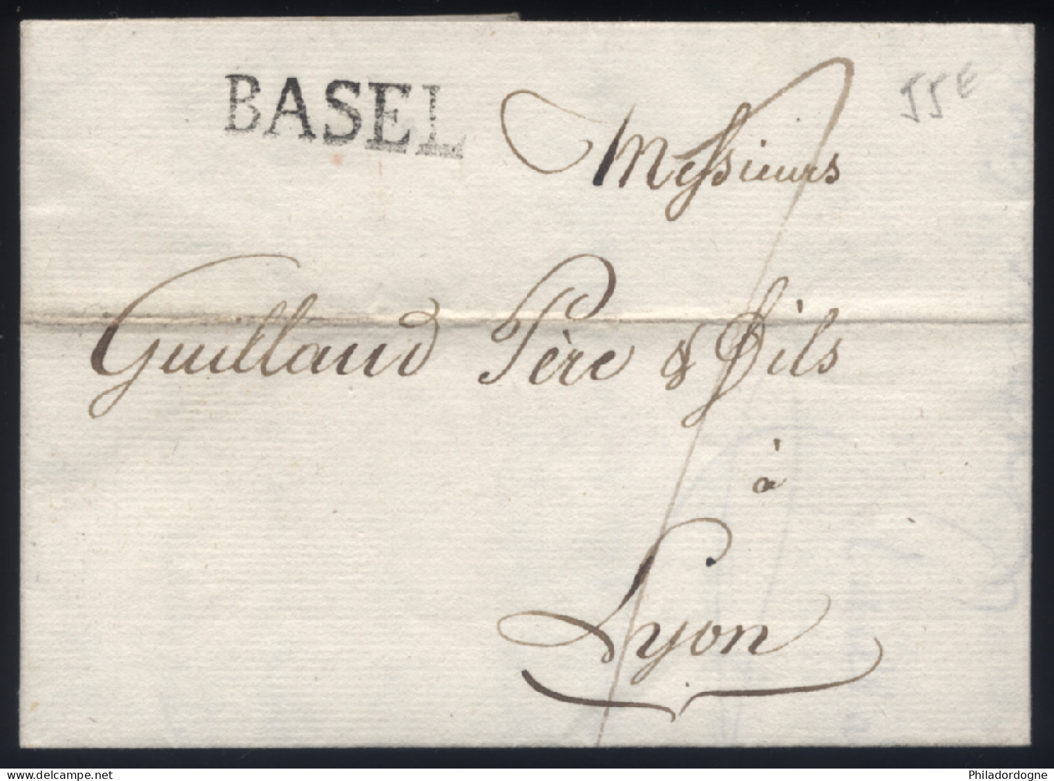LaC Griffe Basel Pour Lyon - 08/1806 - ...-1845 Préphilatélie